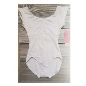 Gaynor Minden Ballet Leotard, White, Petite, Brand New w/ tags